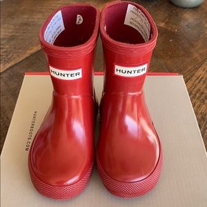 Kids red hunter boots